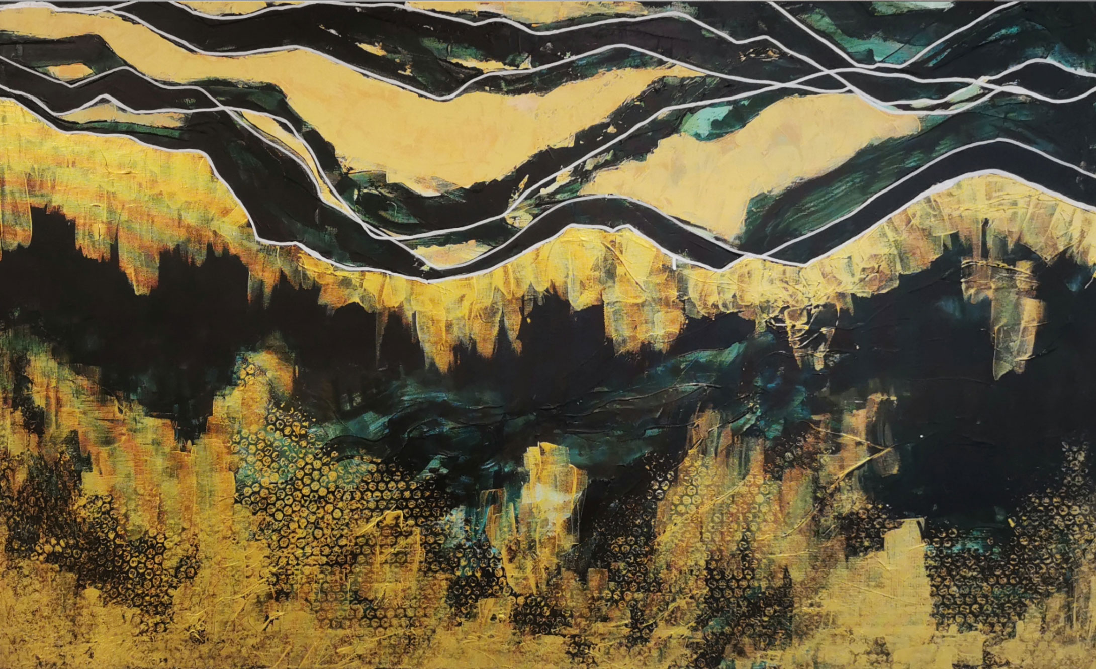 Waves: 2020, Acryl auf Leinwand 80x140