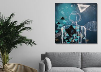 Strengh: Acryl und Graffiti auf Leinwand, 85x85, 2023