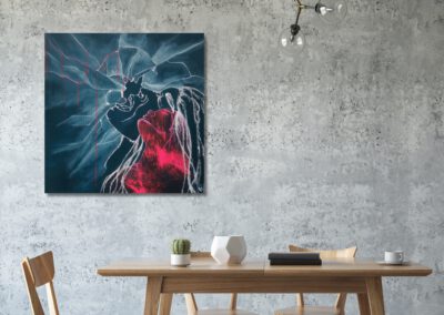 Fight: Acryl und Graffiti auf Leinwand, 85x85, 2023