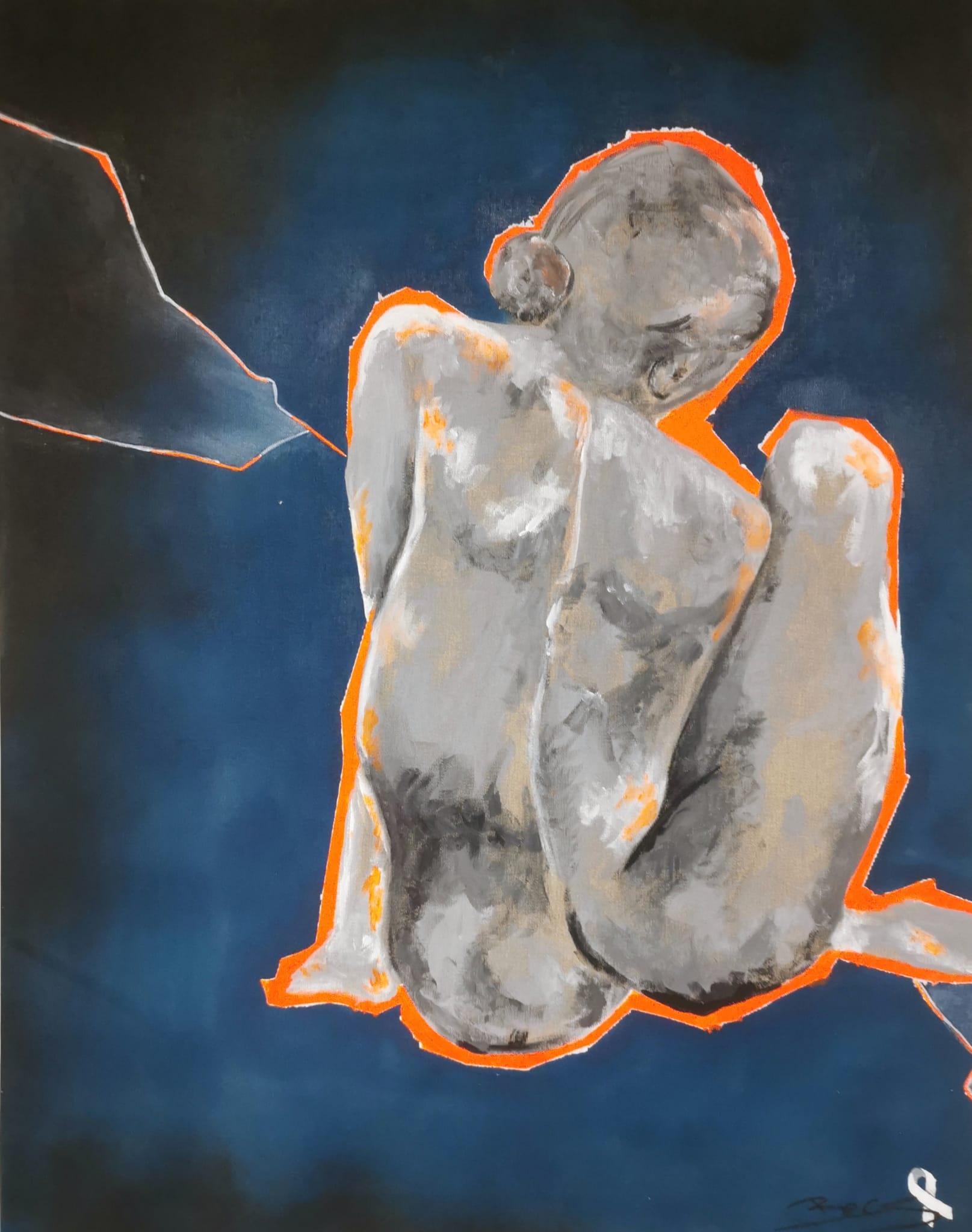 Suffering, 2024, Graffity and Acryl on Canvas, 80x100